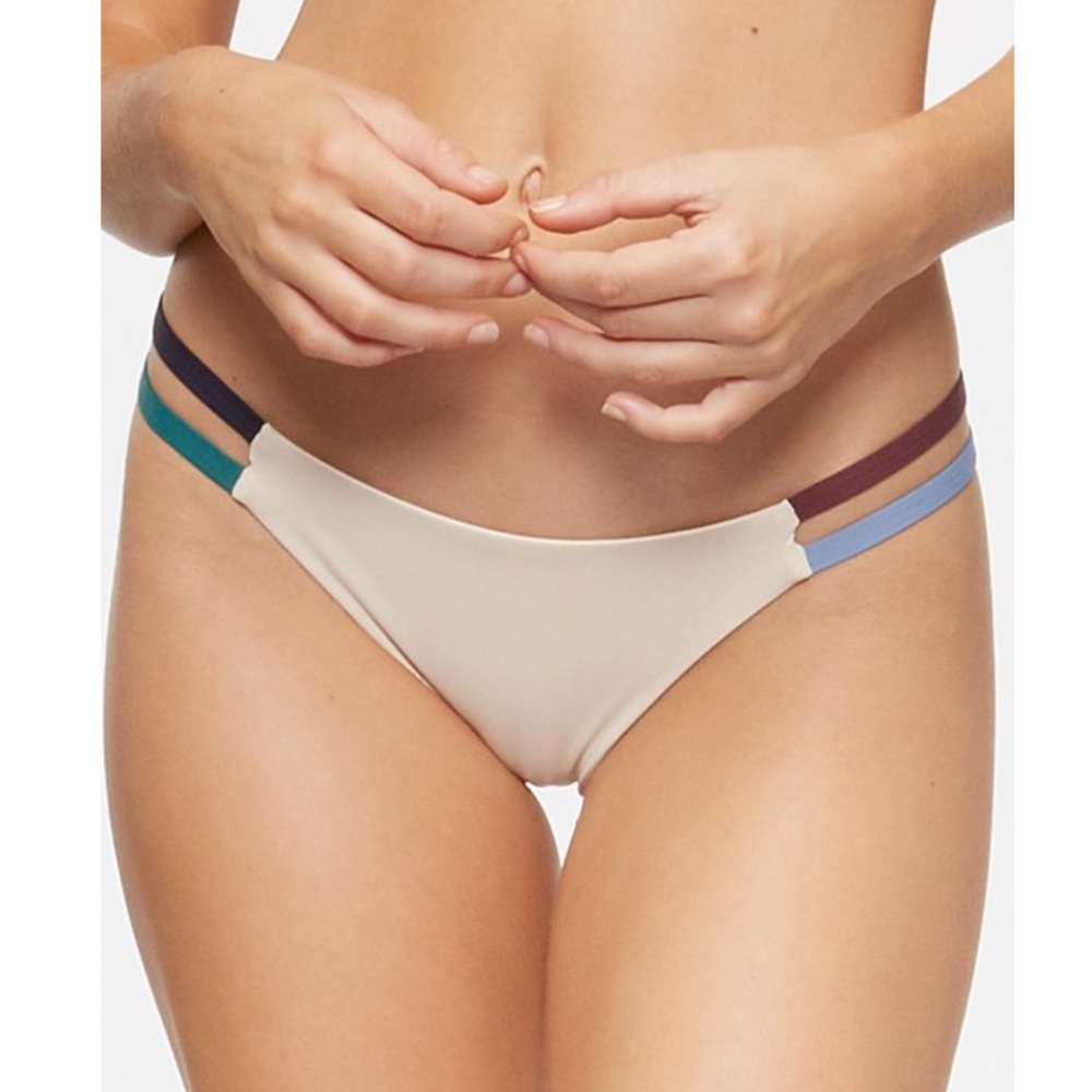 Tavik Womens Vine Swim Bottom ONLY Color Blocked Tapioca Large